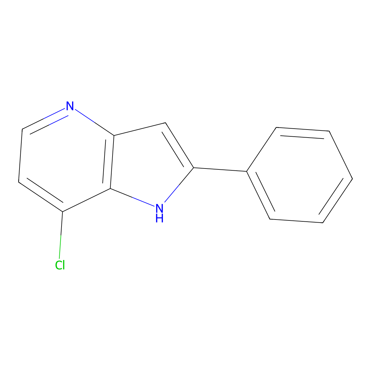 7-Chloro-2-phenyl-1H-pyrrolo[3,2-b]pyridine molecular structure, CAS 237435-19-7