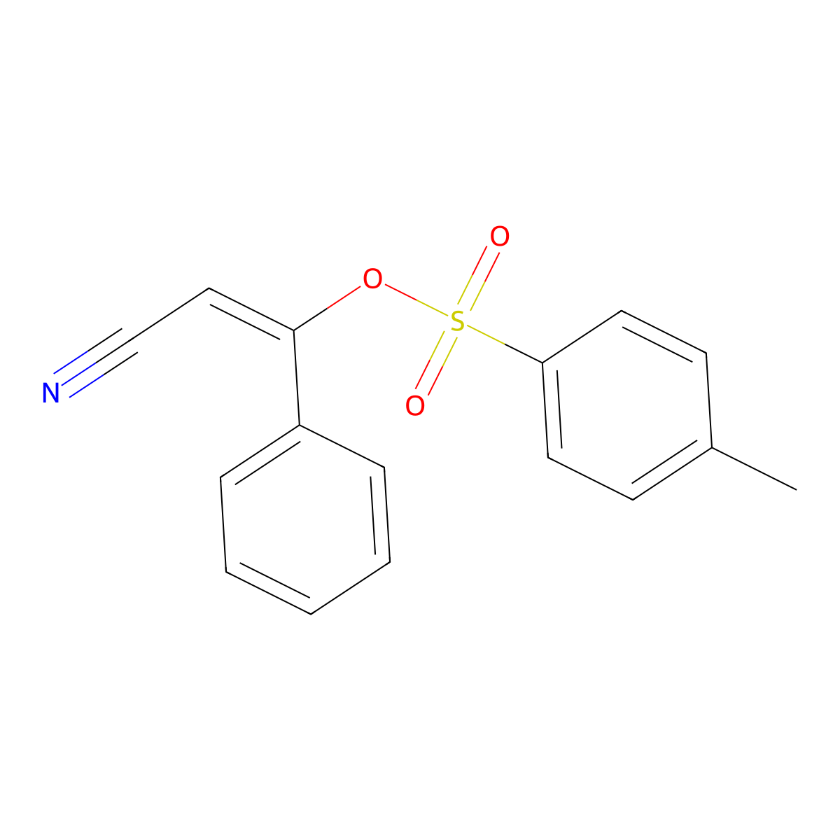 (E)-2-Cyano-1-phenylvinyl 4-methylbenzenesulfonate molecular structure, CAS 237435-26-6