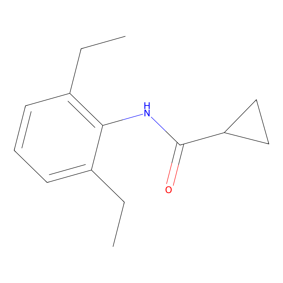 2',6'-Diethyl-1-cyclopropanecarboxanilide molecular structure, CAS 23745-10-0