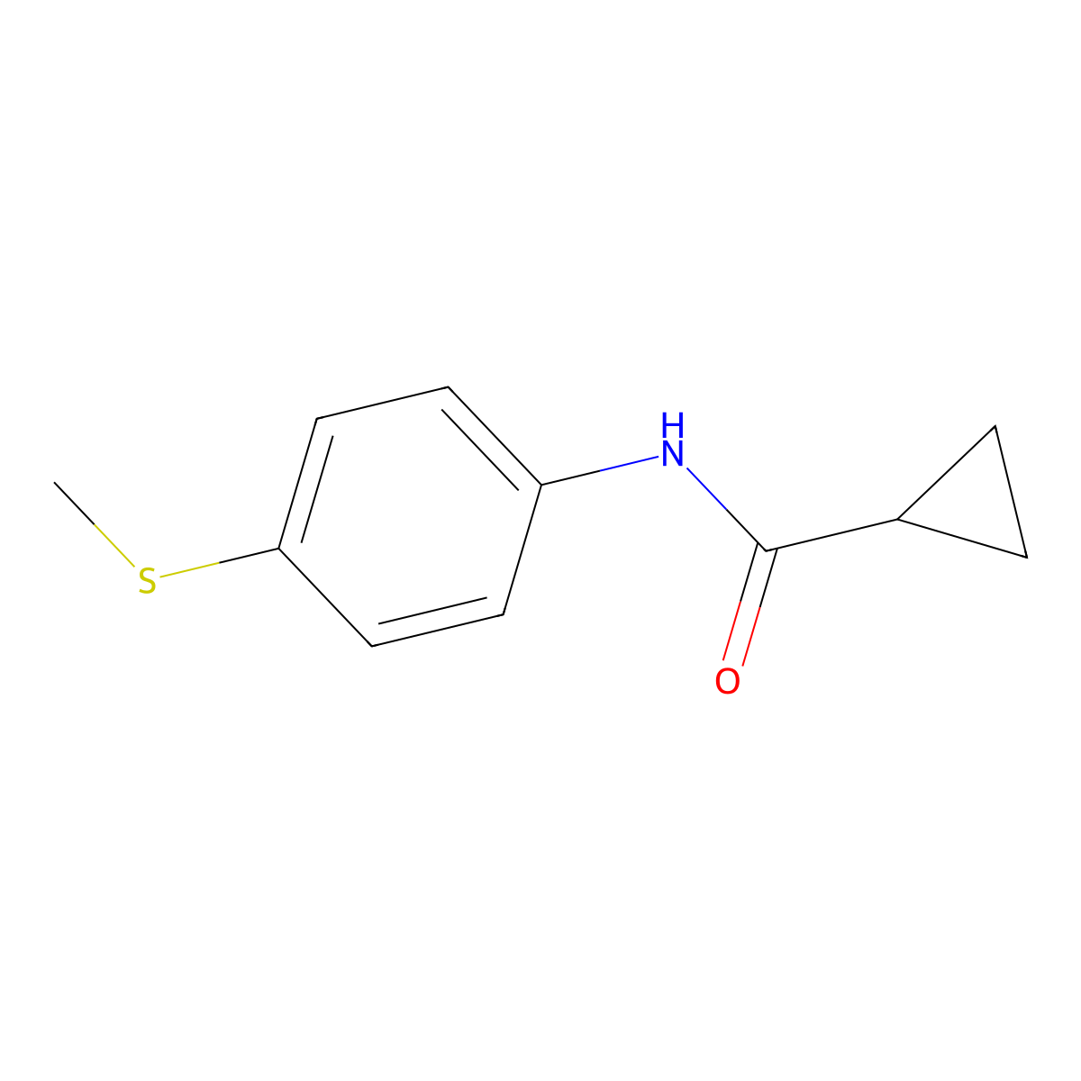 N-(4-methylsulfanylphenyl)cyclopropanecarboxamide molecular structure, CAS 23745-25-7