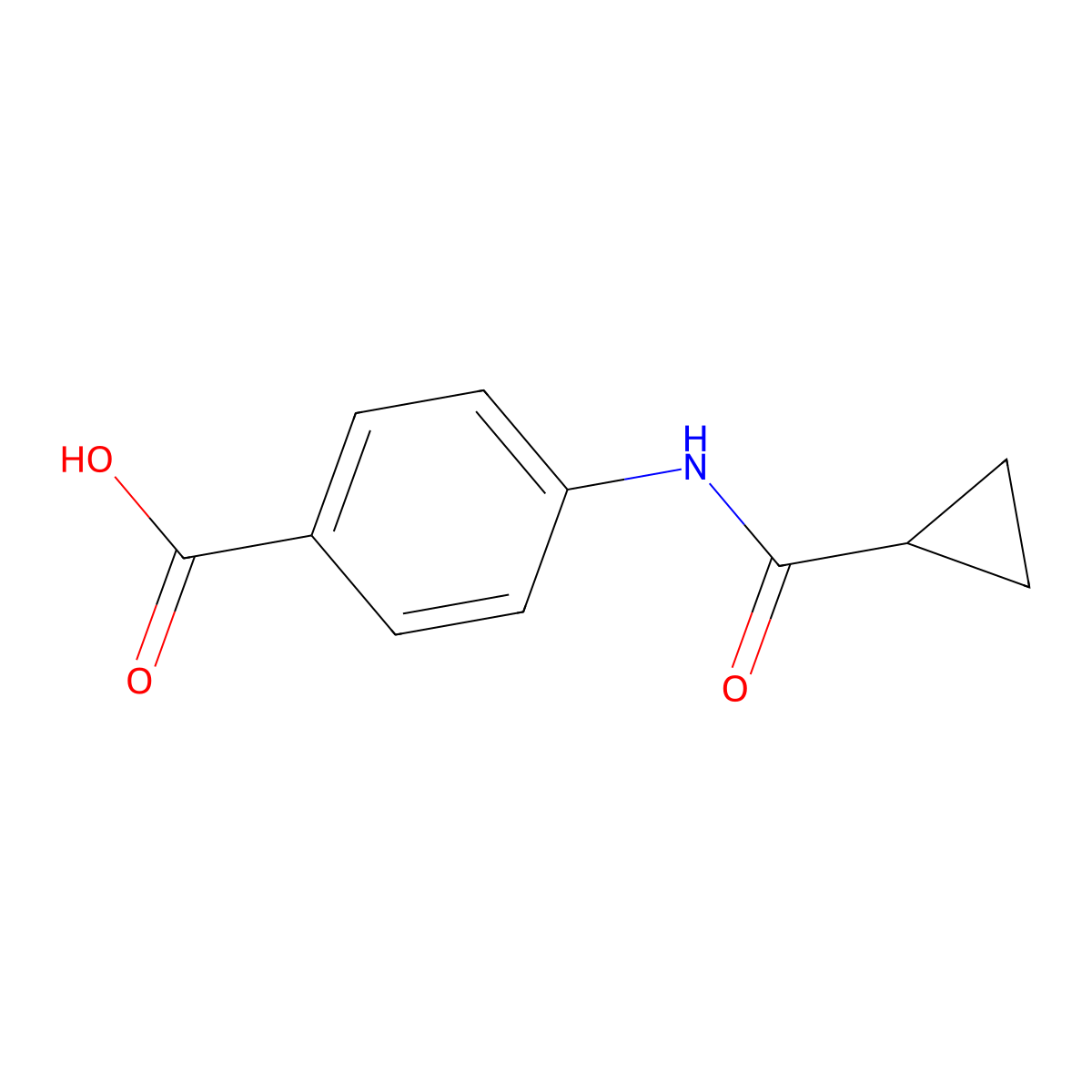 4-[(Cyclopropylcarbonyl)amino]benzoic acid molecular structure, CAS 23745-26-8