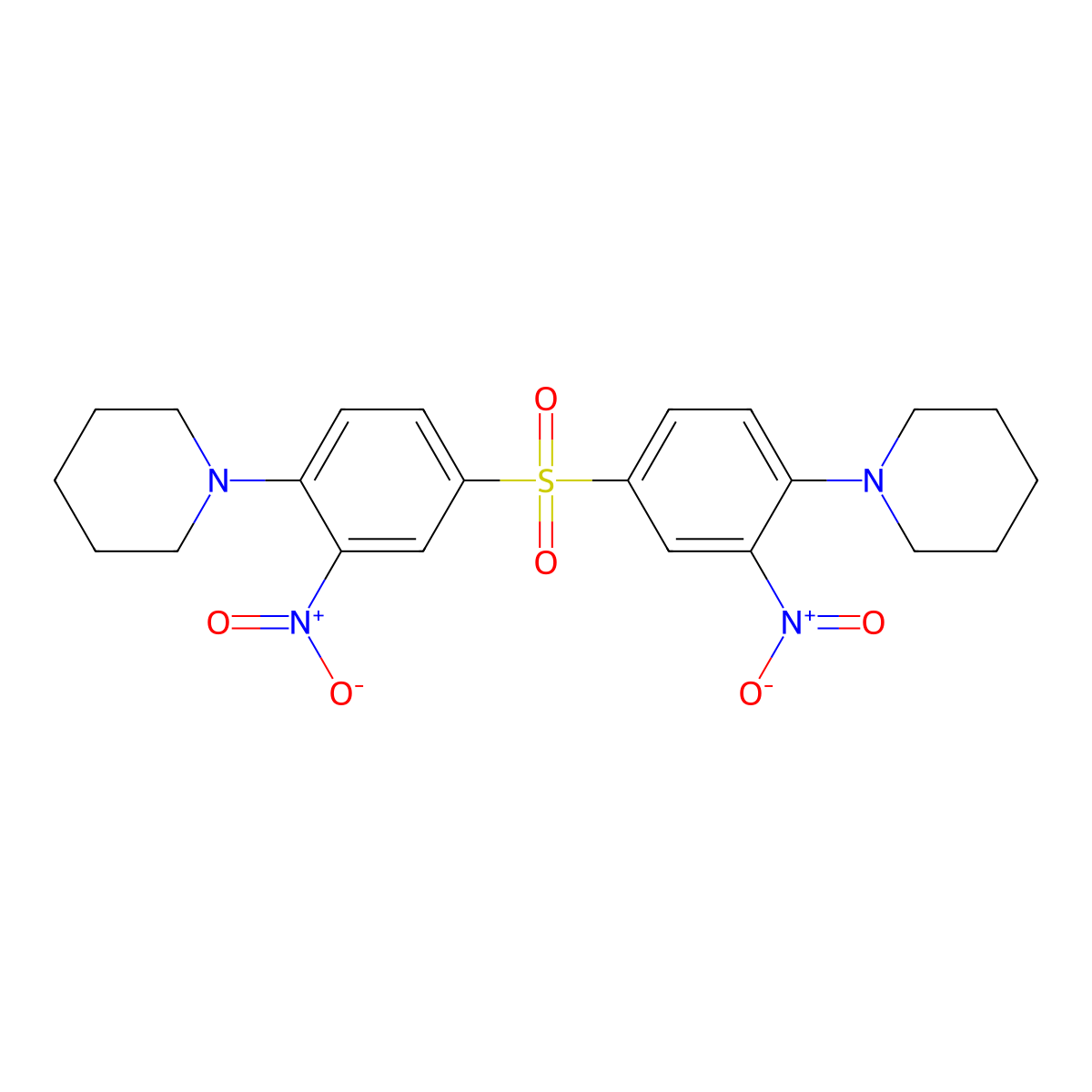 4-Piperidino-3-nitrophenyl sulfone molecular structure, CAS 23746-41-0