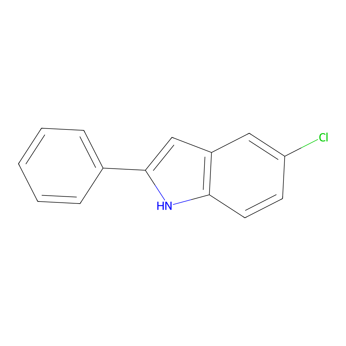 5-chloro-2-phenyl-1H-indole molecular structure, CAS 23746-76-1