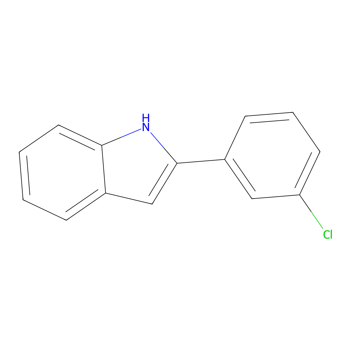 2-(3-Chlorophenyl)-1H-indole molecular structure, CAS 23746-77-2