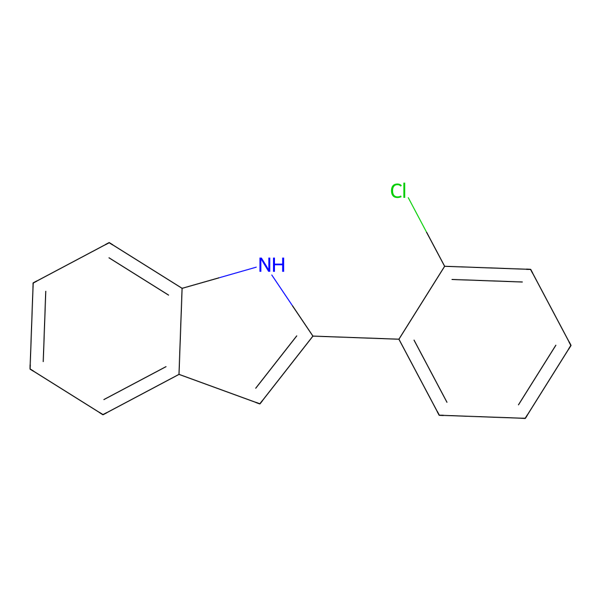 2-(2-Chlorophenyl)-1H-indole molecular structure, CAS 23746-79-4