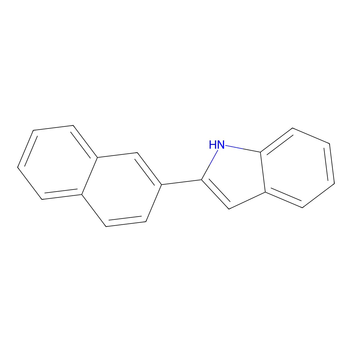 2-(2-Naphthyl)indole molecular structure, CAS 23746-81-8