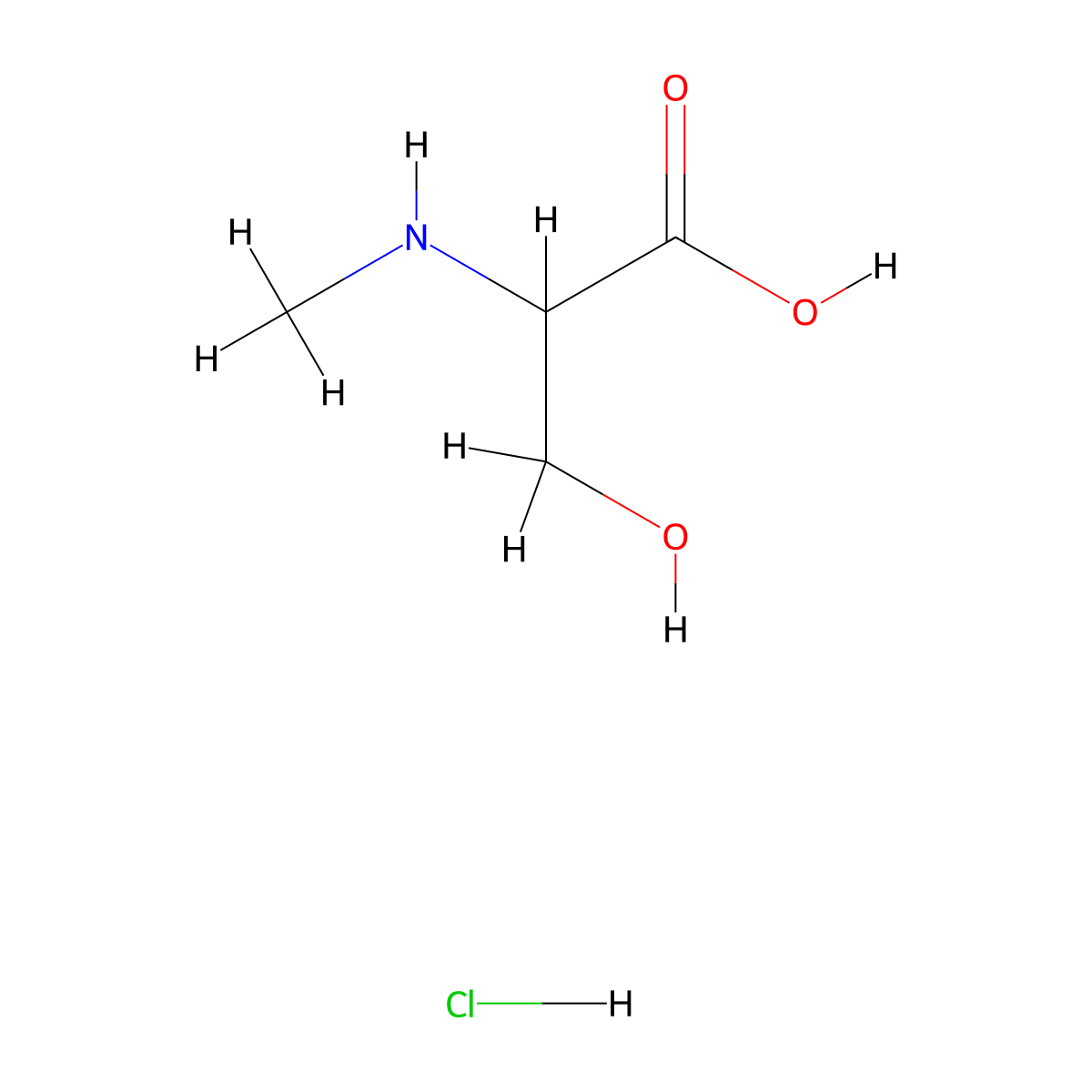 3-Hydroxy-2-(methylamino)propanoic acid hydrochloride molecular structure, CAS 2374696-79-2
