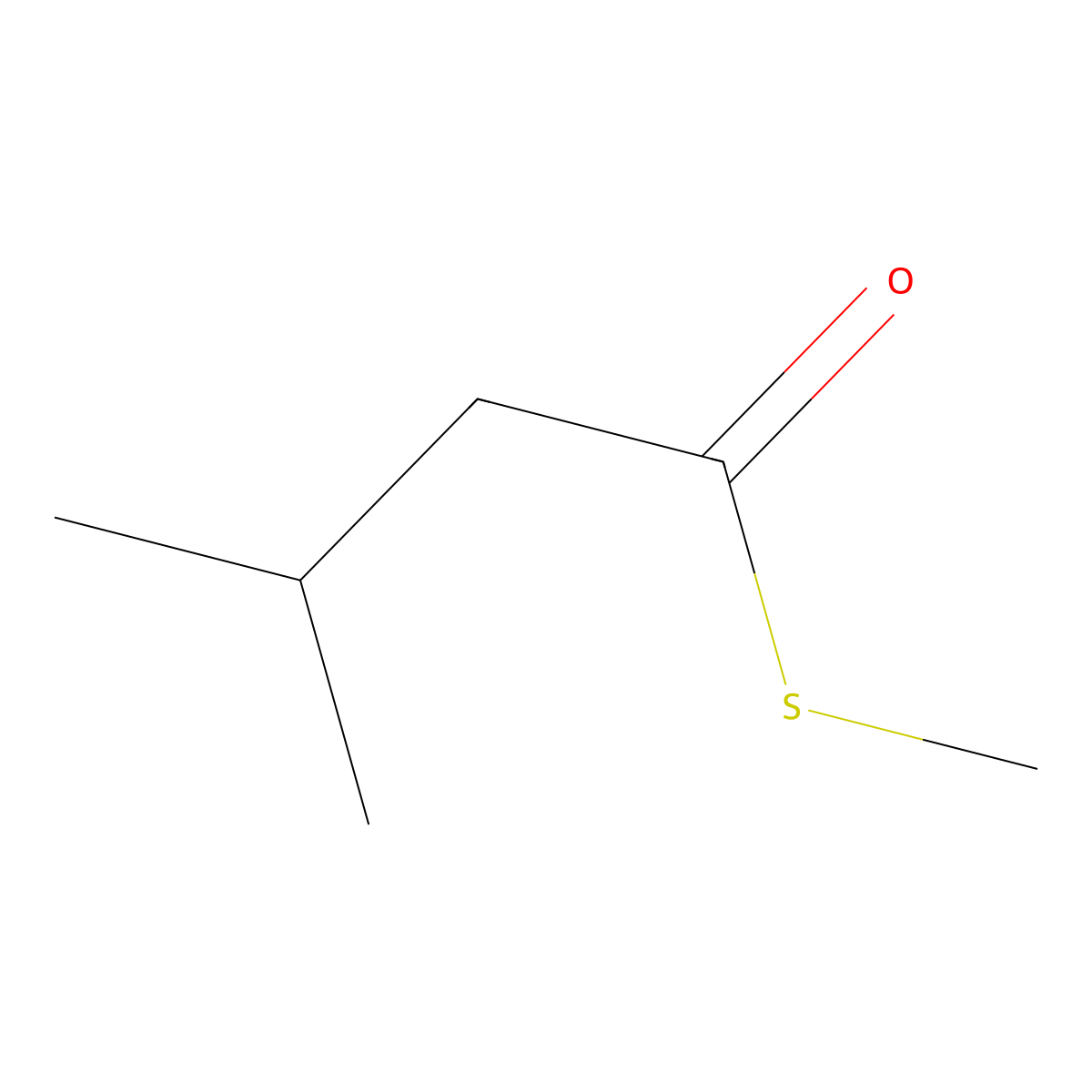 S-methyl 3-methylbutanethioate molecular structure, CAS 23747-45-7