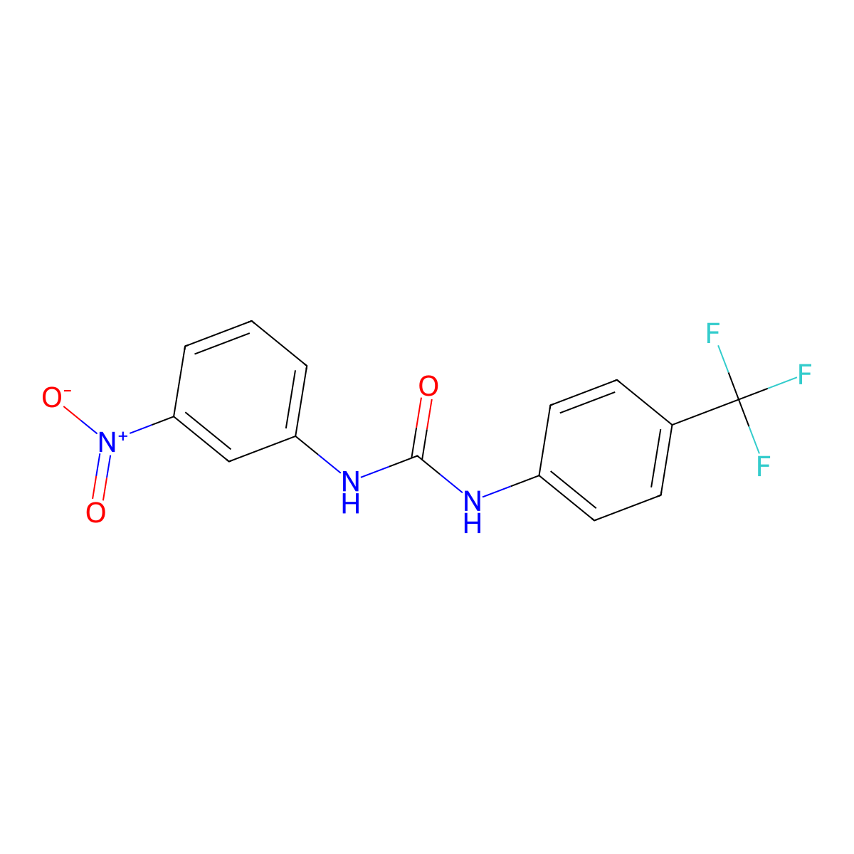1-(3-Nitrophenyl)-3-[4-(trifluoromethyl)phenyl]urea molecular structure, CAS 23747-78-6