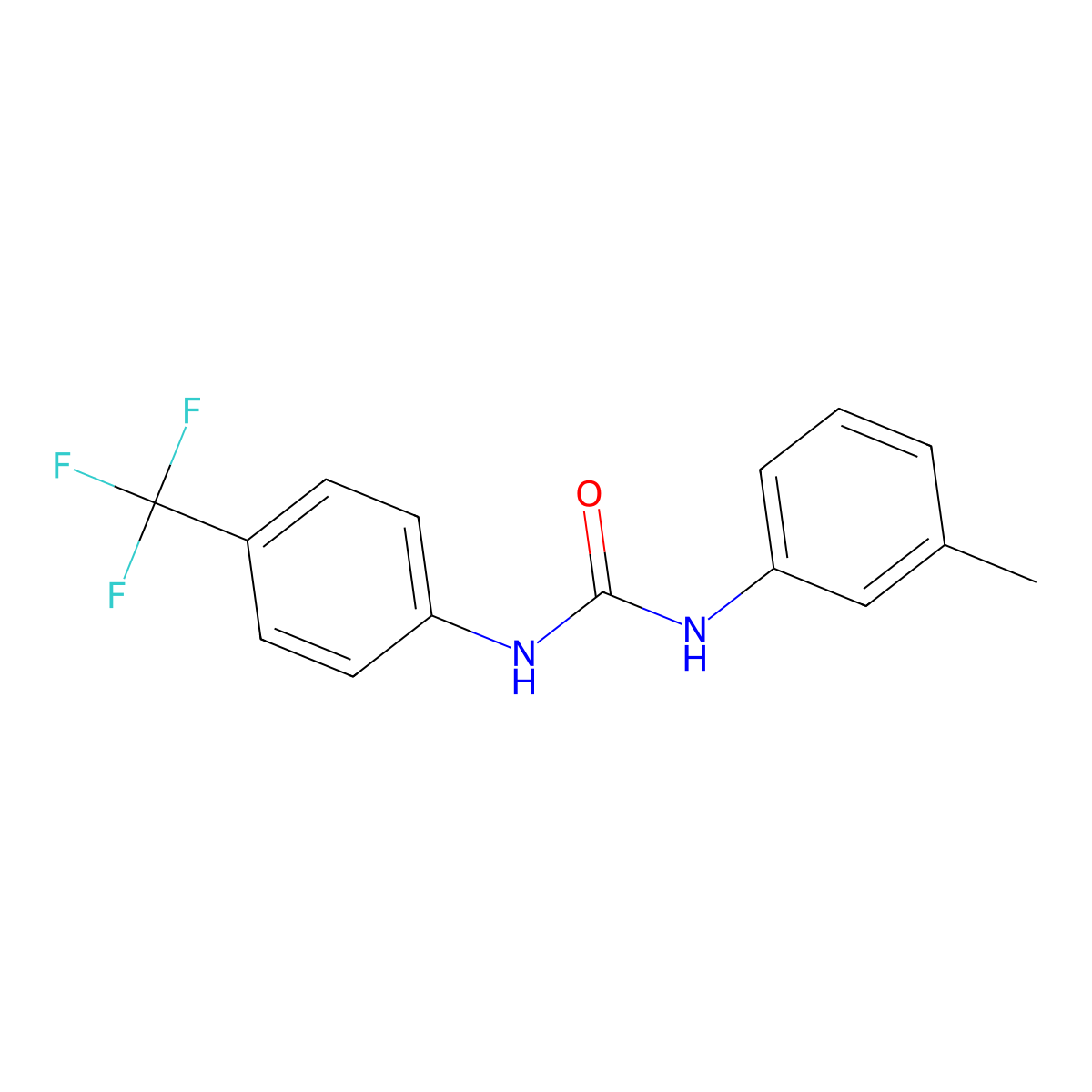 N-(3-Methylphenyl)-N'-[4-(trifluoromethyl)phenyl]urea molecular structure, CAS 23747-80-0