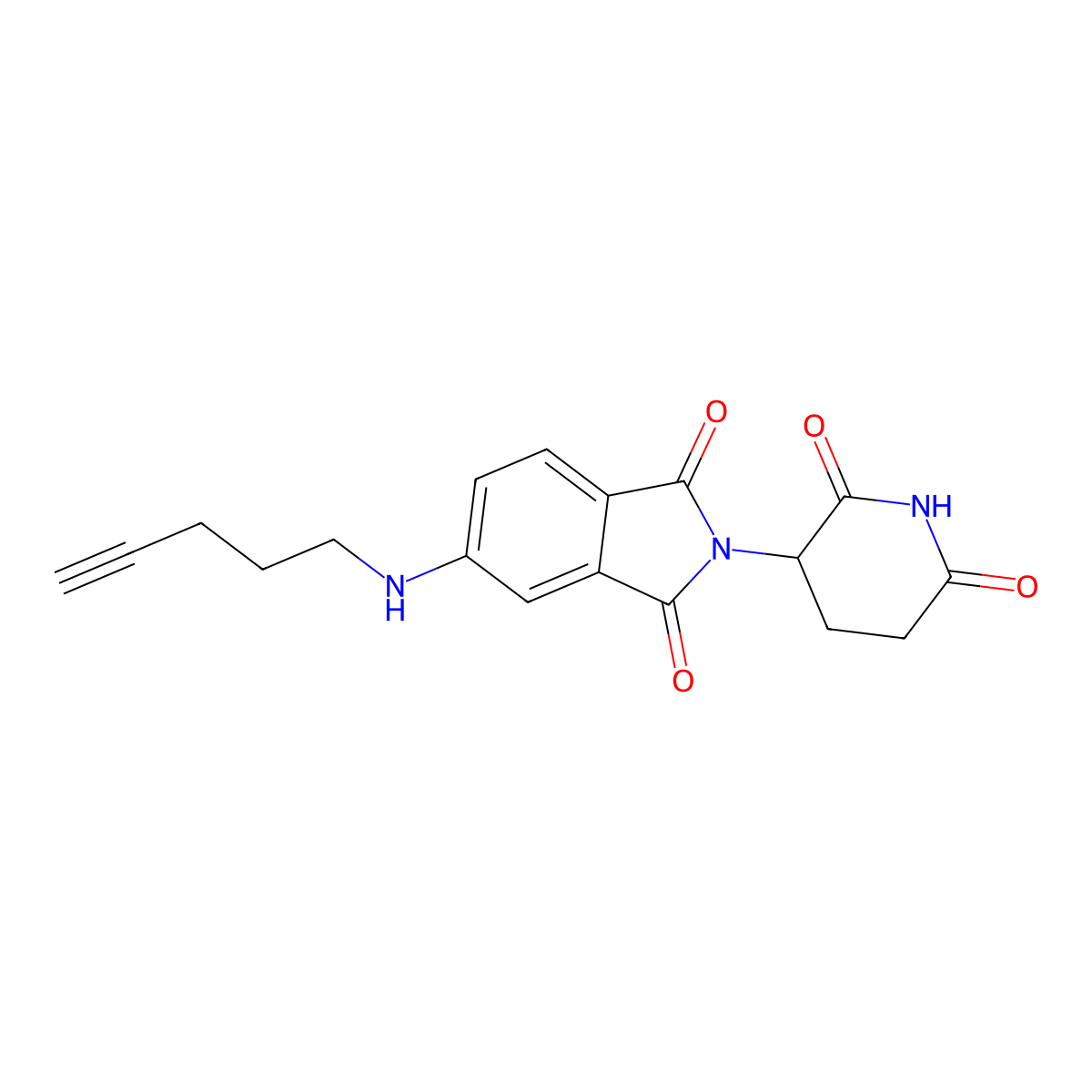2-(2,6-Dioxo-3-piperidyl)-5-(pent-4-ynylamino)isoindoline-1,3-dione molecular structure, CAS 2374732-34-8