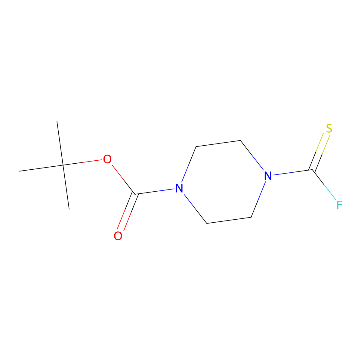Tert-butyl 4-(carbonofluoridothioyl)piperazine-1-carboxylate molecular structure, CAS 2374758-16-2