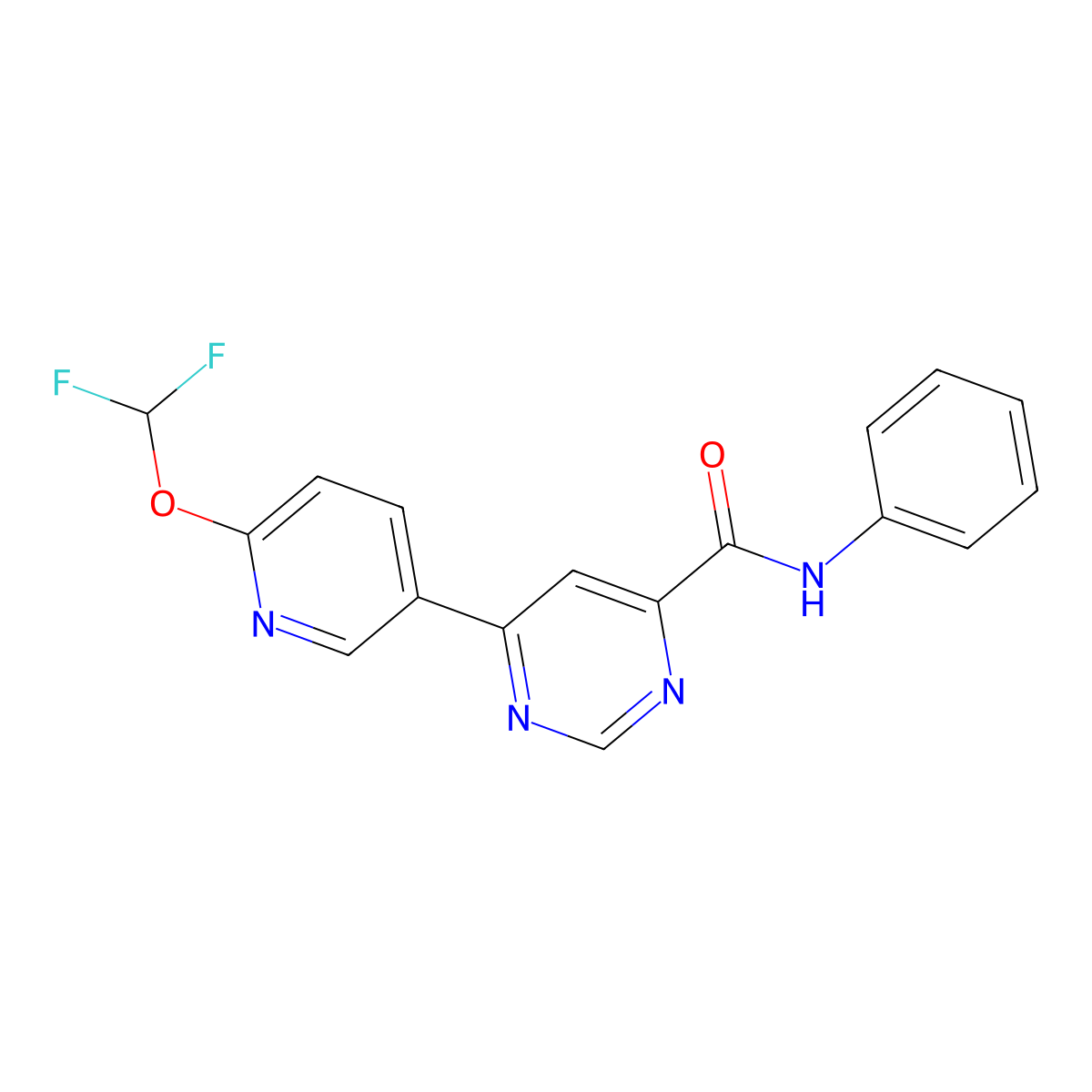 6-[6-(difluoromethoxy)pyridin-3-yl]-N-phenylpyrimidine-4-carboxamide molecular structure, CAS 2374758-22-0