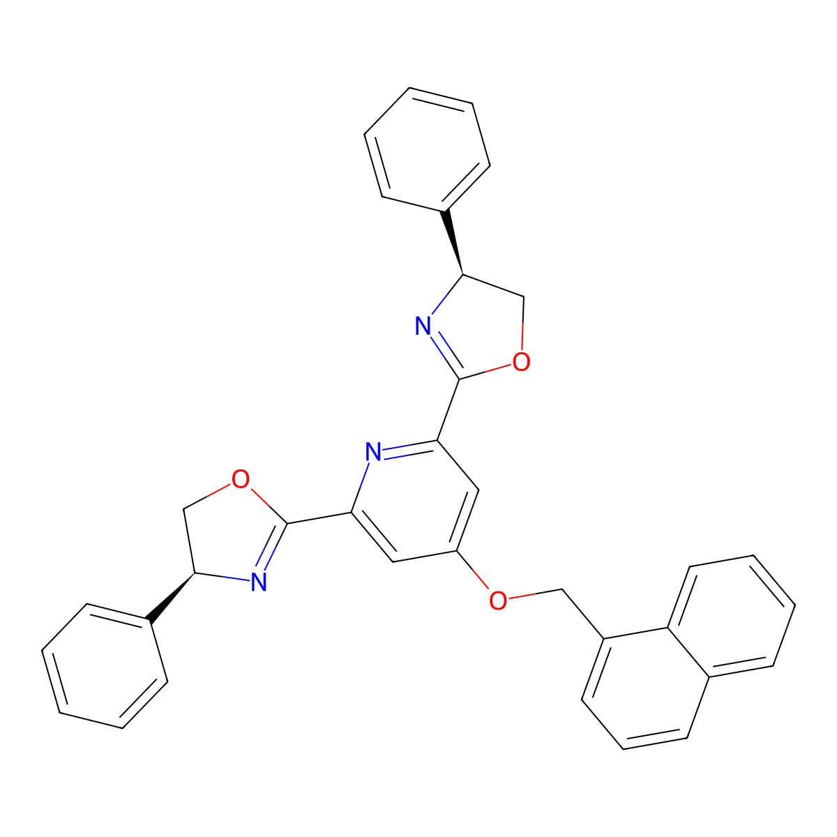 1-Naphthalenyl-(S)-4-phenyl-BNO-PYBOX, 97% molecular structure, CAS 2374783-84-1