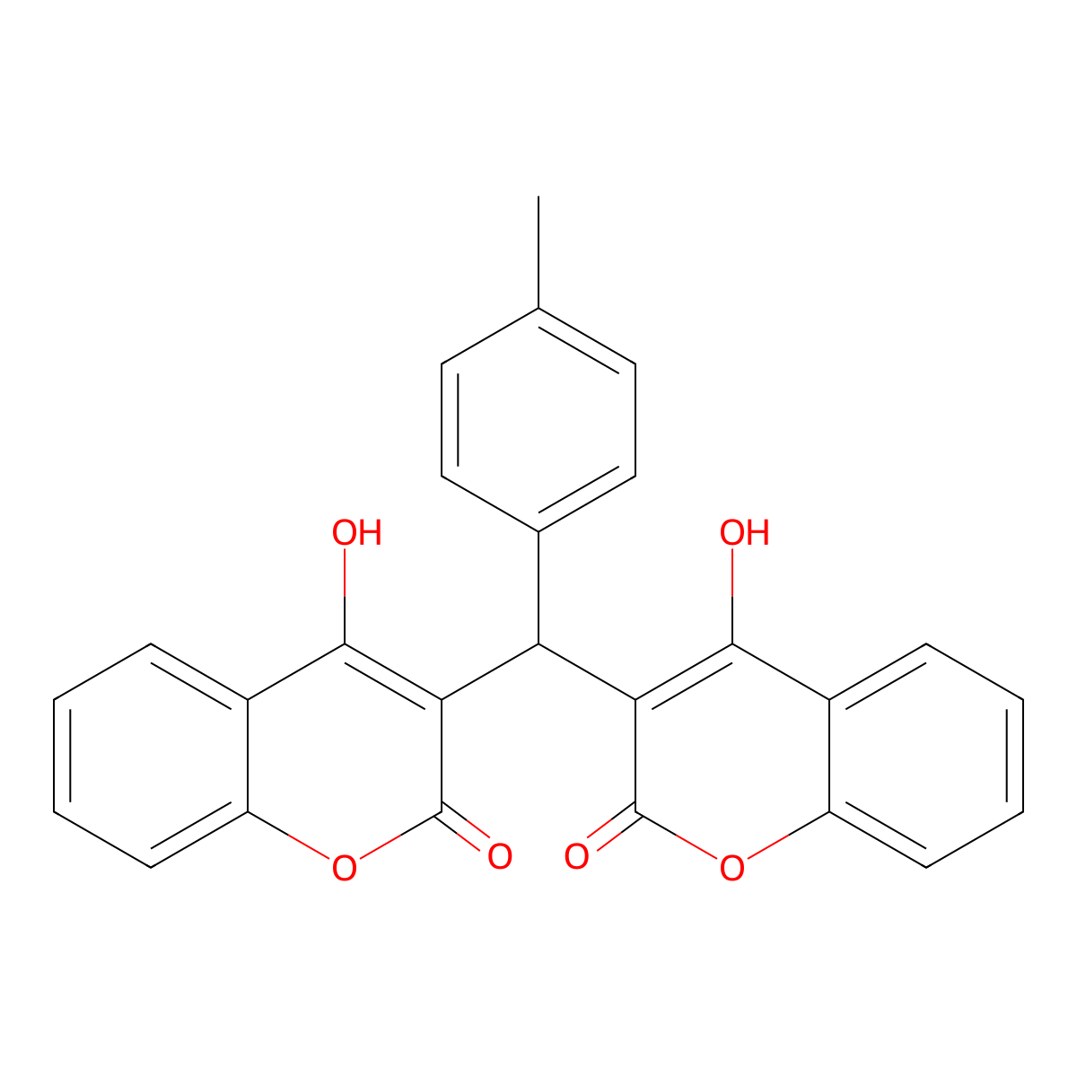 3,3'-(p-Tolylmethylene)bis(4-hydroxy-2h-chromen-2-one) molecular structure, CAS 23748-50-7