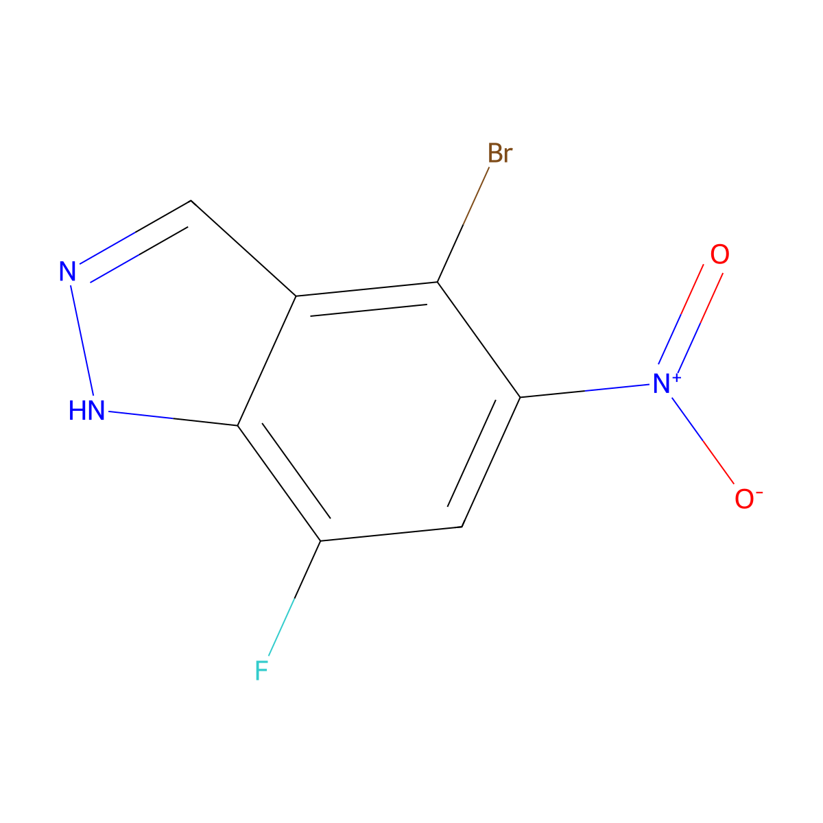 4-Bromo-7-fluoro-5-nitro-1H-indazole molecular structure, CAS 2374801-89-3