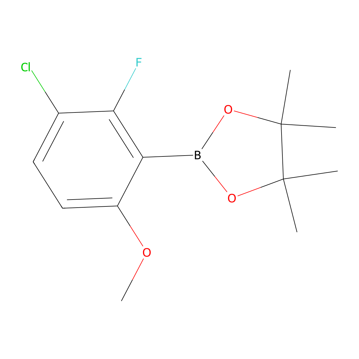 2-(3-Chloro-2-fluoro-6-methoxyphenyl)-4,4,5,5-tetramethyl-1,3,2-dioxaborolane molecular structure, CAS 2374802-43-2