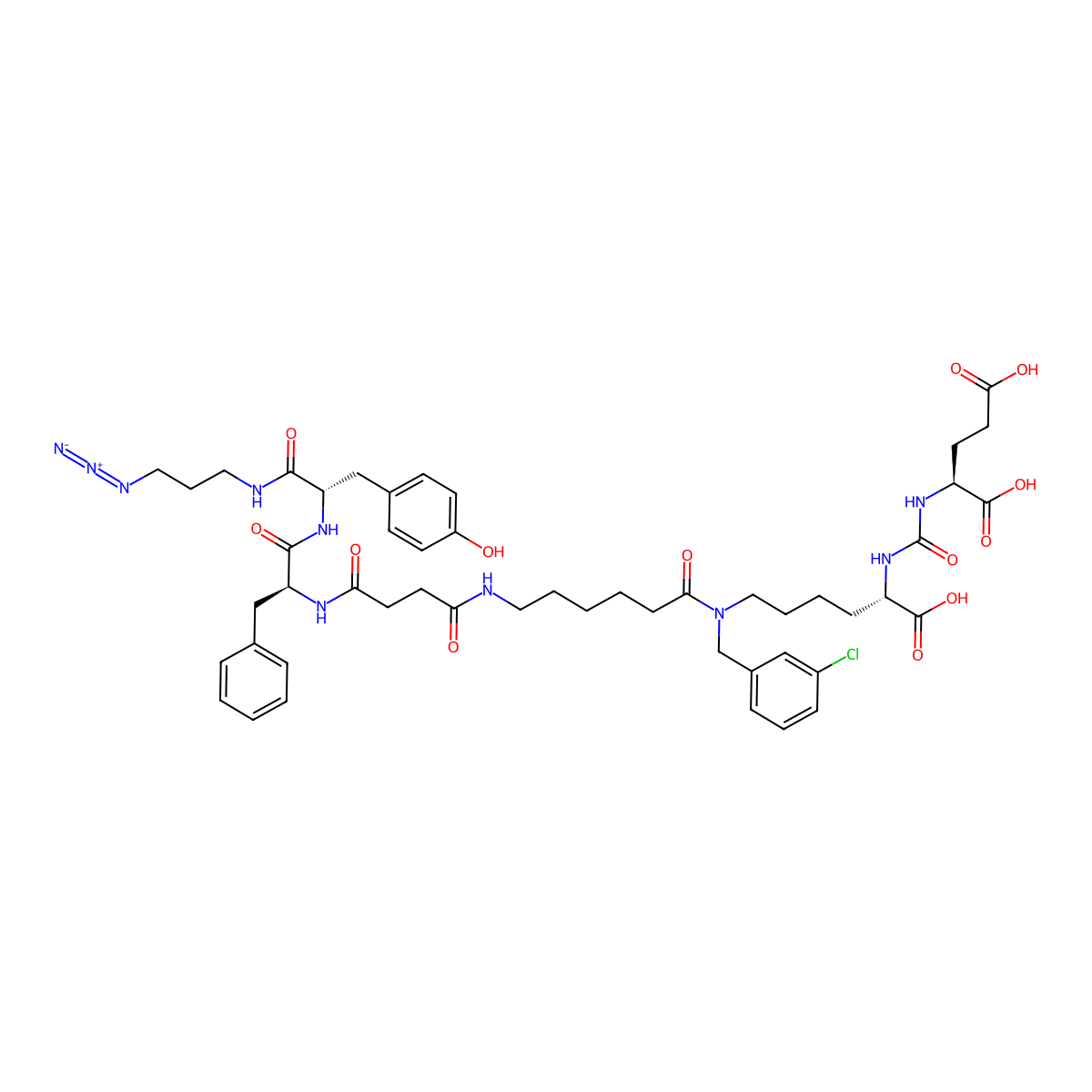 PSMA-Val-Cit-PAB-Azide molecular structure, CAS 2374814-84-1