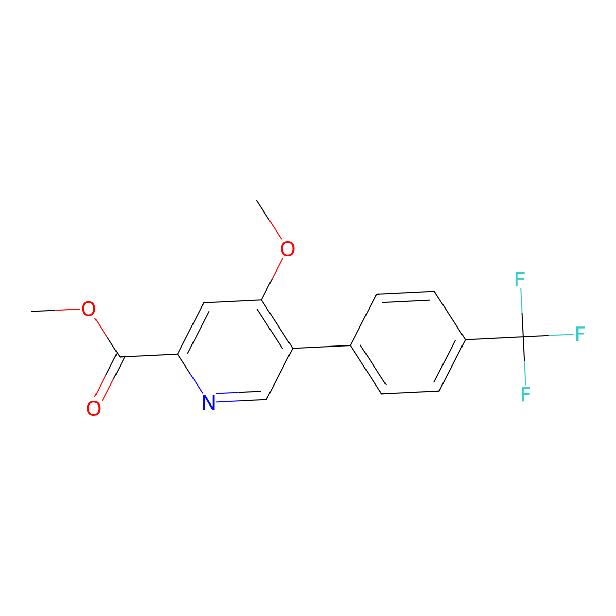 Methyl 4-methoxy-5-[4-(trifluoromethyl)phenyl]-2-pyridinecarboxylate molecular structure, CAS 2374834-57-6