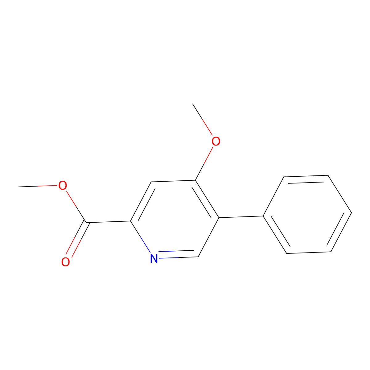 Methyl 4-methoxy-5-phenyl-2-pyridinecarboxylate molecular structure, CAS 2374834-59-8