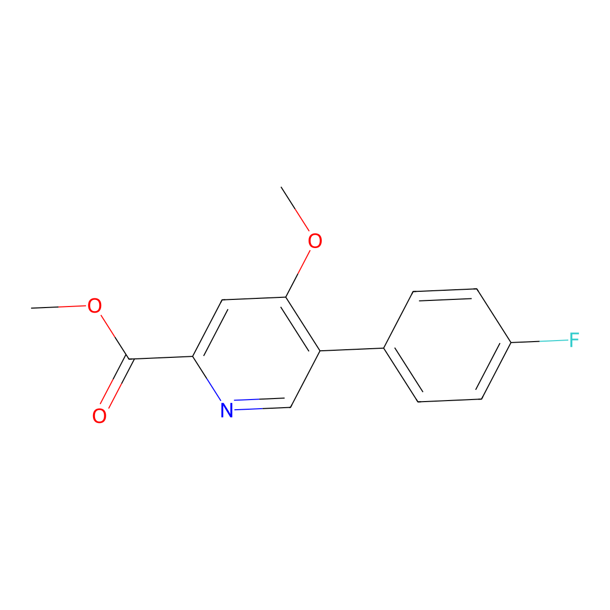 Methyl 5-(4-fluorophenyl)-4-methoxy-2-pyridinecarboxylate molecular structure, CAS 2374834-60-1