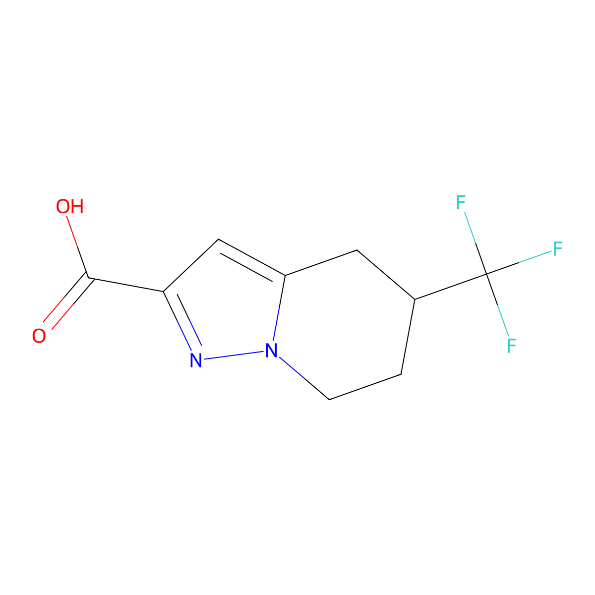 5-(Trifluoromethyl)-4,5,6,7-tetrahydropyrazolo[1,5-a]pyridine-2-carboxylic acid molecular structure, CAS 2374850-36-7