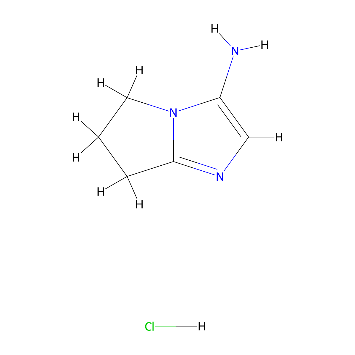 5H,6H,7H-pyrrolo[1,2-a]imidazol-3-amine hydrochloride molecular structure, CAS 2374941-24-7