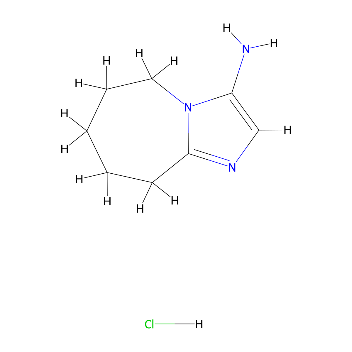 5H,6H,7H,8H,9H-imidazo[1,2-a]azepin-3-amine hydrochloride molecular structure, CAS 2374941-25-8