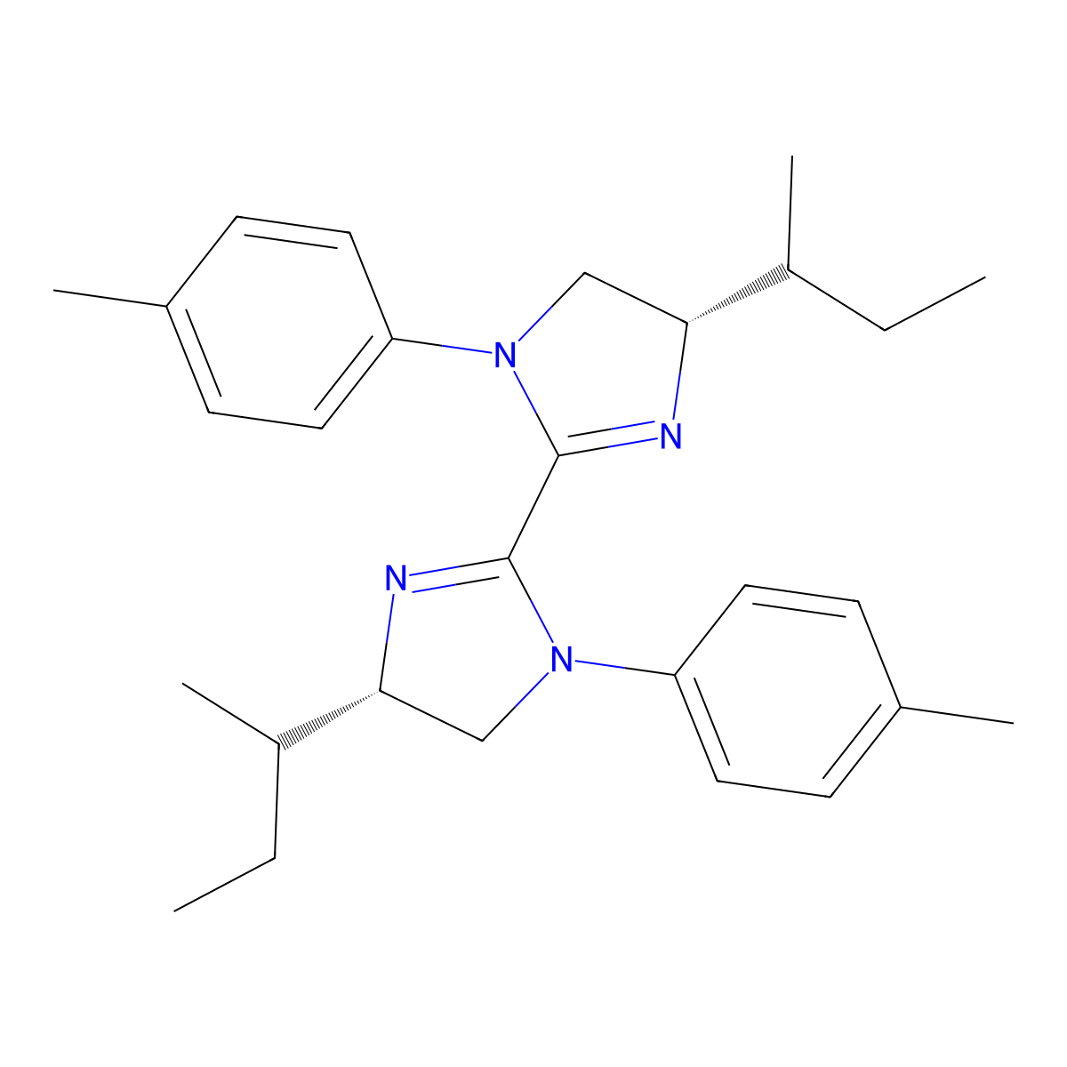 (4S,4'S)-4,4'-Di-sec-butyl-1,1'-di-p-tolyl-4,4',5,5'-tetrahydro-1H,1'H-2,2'-biimidazole molecular structure, CAS 2374958-77-5