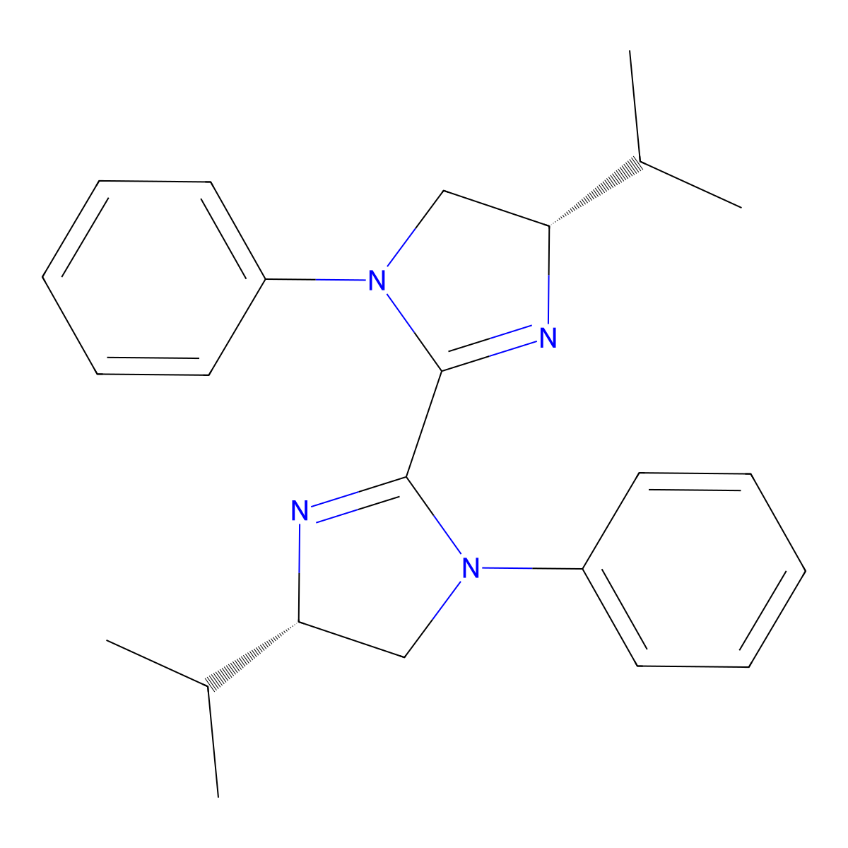 (4S,4'S)-4,4'-Diisopropyl-1,1'-diphenyl-4,4',5,5'-tetrahydro-1H,1'H-2,2'-biimidazole molecular structure, CAS 2374958-82-2