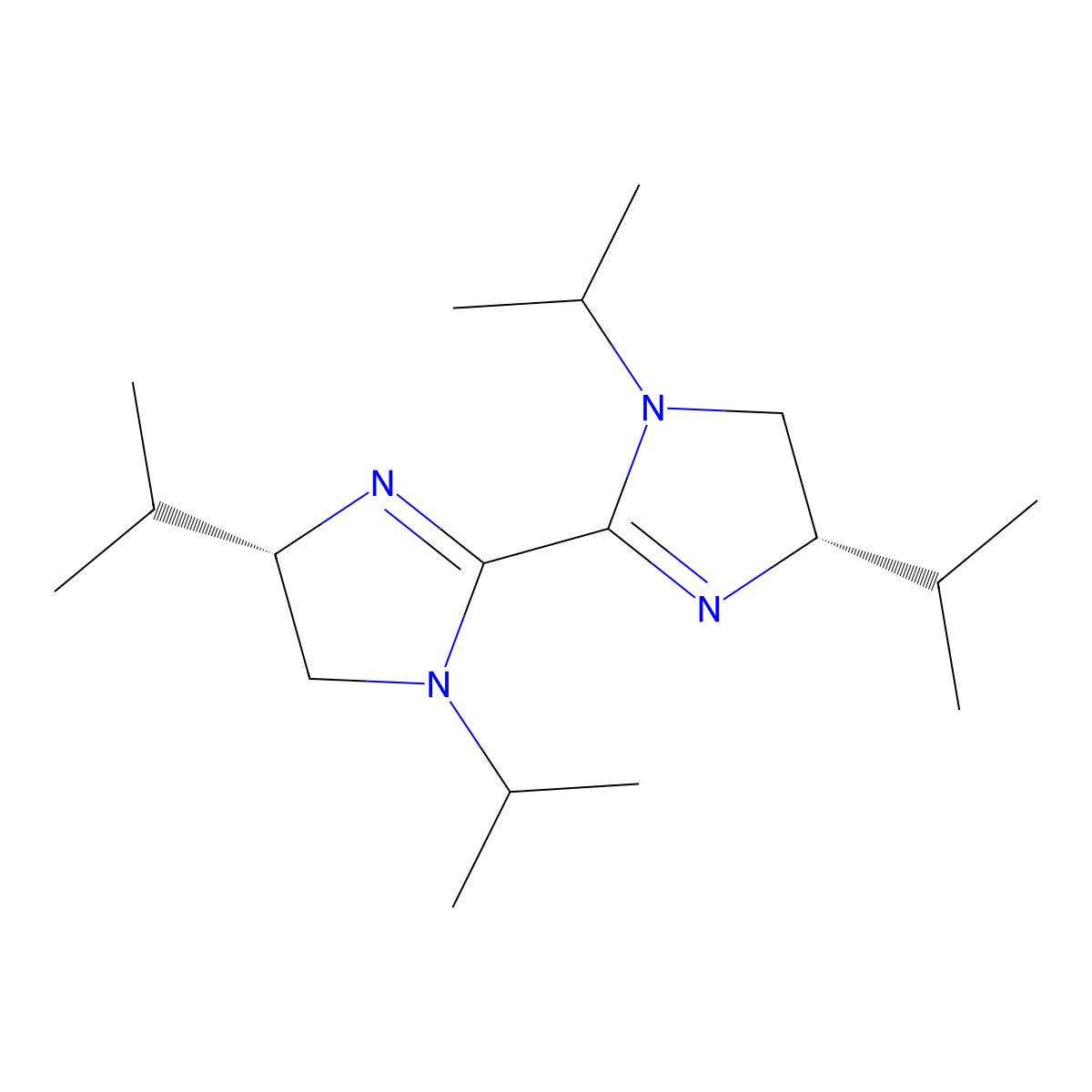 (4S,4'S)-1,1',4,4'-Tetraisopropyl-4,4',5,5'-tetrahydro-1H,1'H-2,2'-biimidazole molecular structure, CAS 2374958-87-7