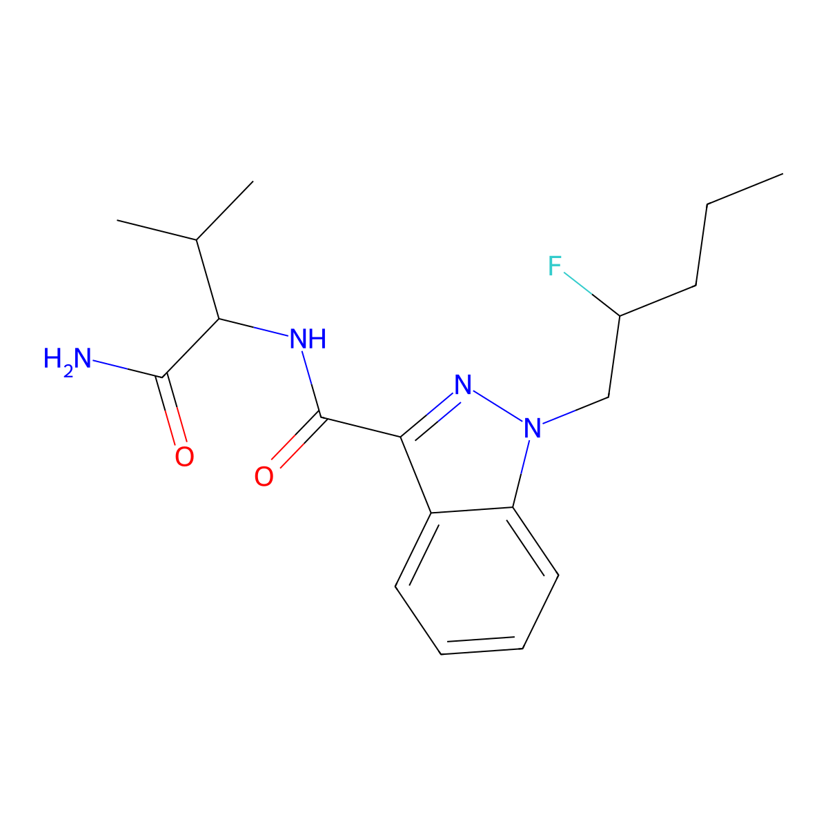 AB-PINACA N-(2-fluoropentyl) isomer molecular structure, CAS 2374983-23-8