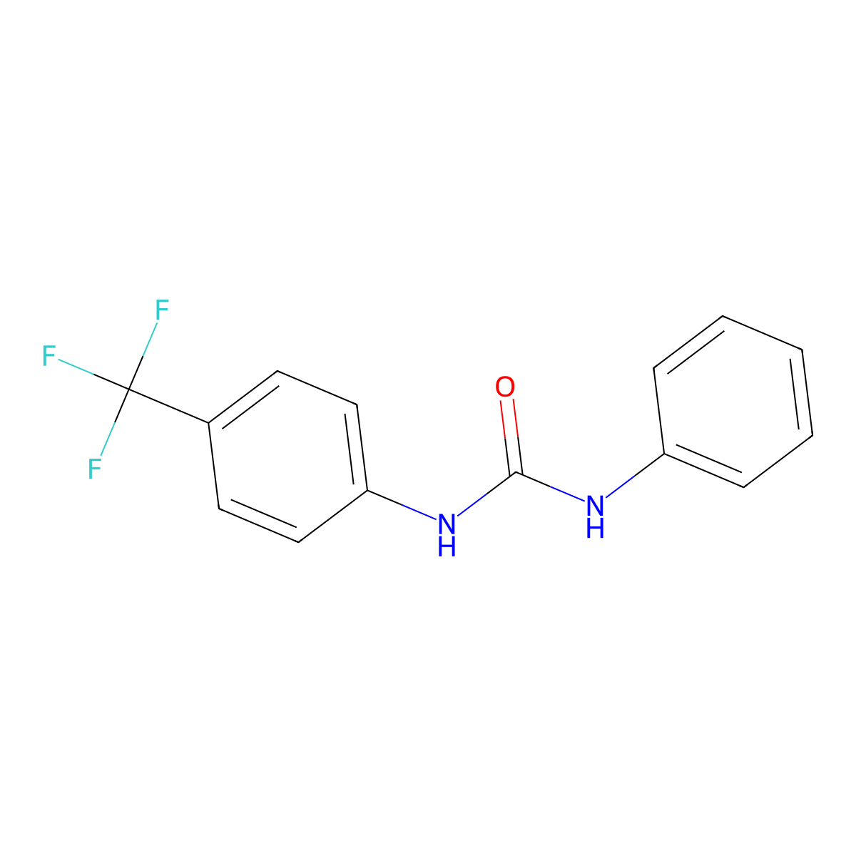 1-Phenyl-3-[4-(trifluoromethyl)phenyl]urea molecular structure, CAS 23750-69-8