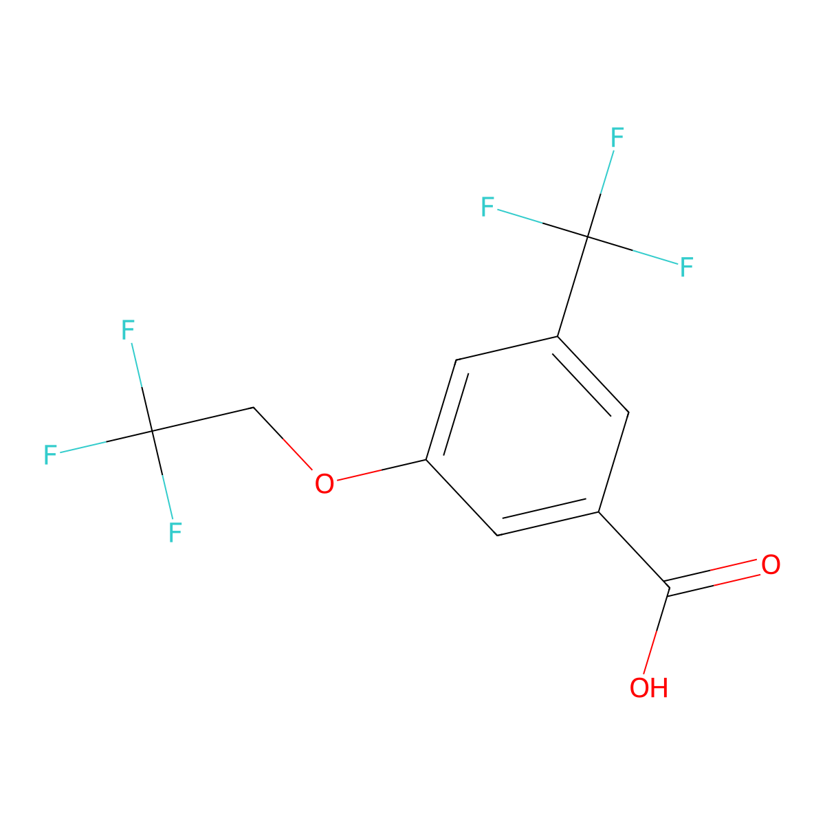 3-(2,2,2-Trifluoroethoxy)-5-(trifluoromethyl)benzoic acid molecular structure, CAS 2375008-65-2