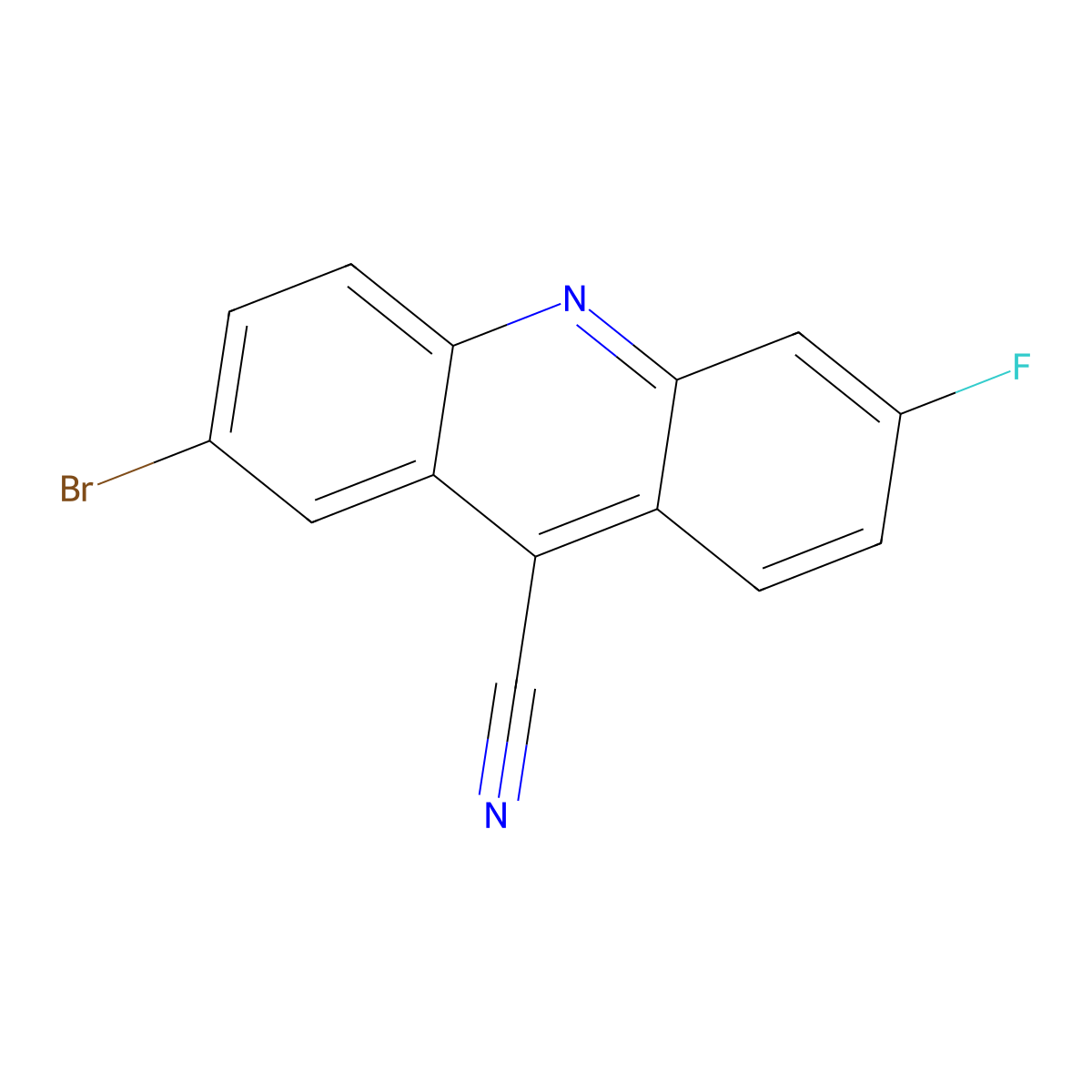 2-Bromo-6-fluoroacridine-9-carbonitrile molecular structure, CAS 2375008-66-3