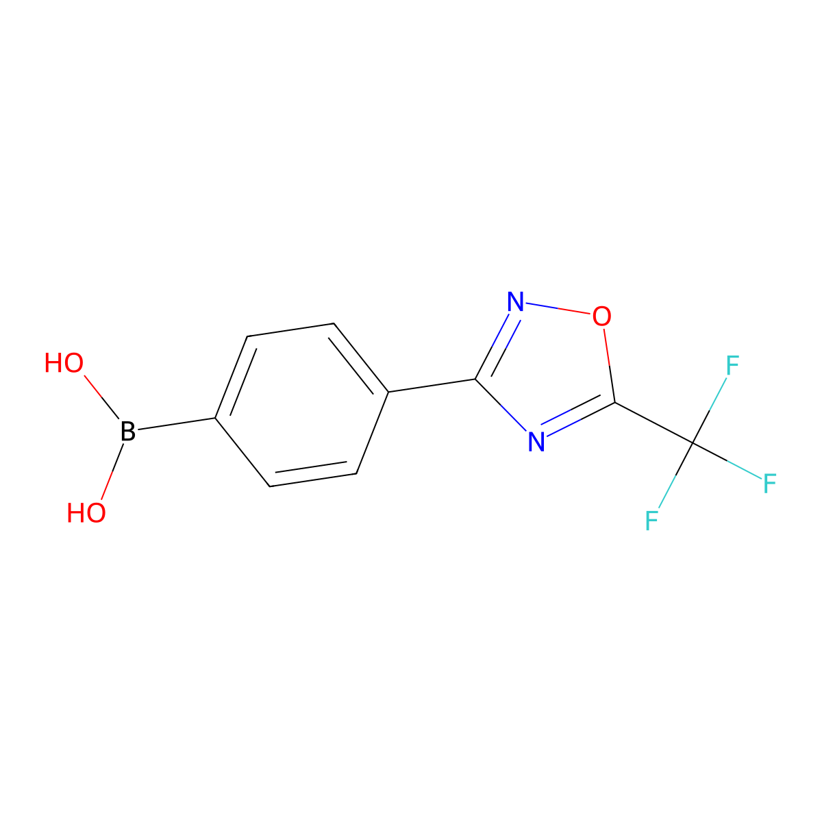 {4-[5-(Trifluoromethyl)-1,2,4-oxadiazol-3-yl]phenyl}boronic acid molecular structure, CAS 2375065-56-6