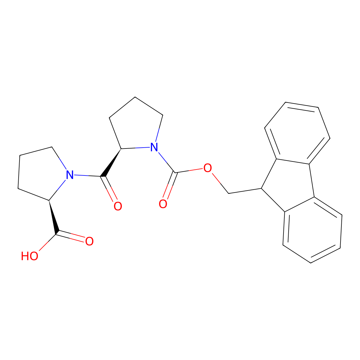 (((9H-Fluoren-9-yl)methoxy)carbonyl)-D-prolyl-D-proline molecular structure, CAS 2375068-52-1