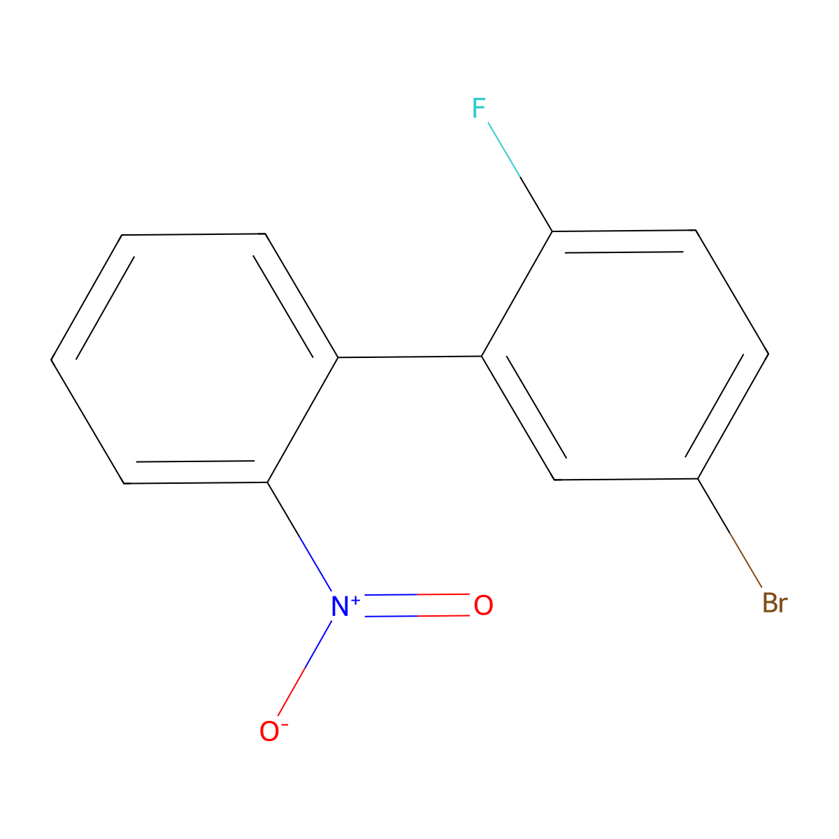 5-Bromo-2-fluoro-2'-nitro-1,1'-biphenyl molecular structure, CAS 2375099-92-4