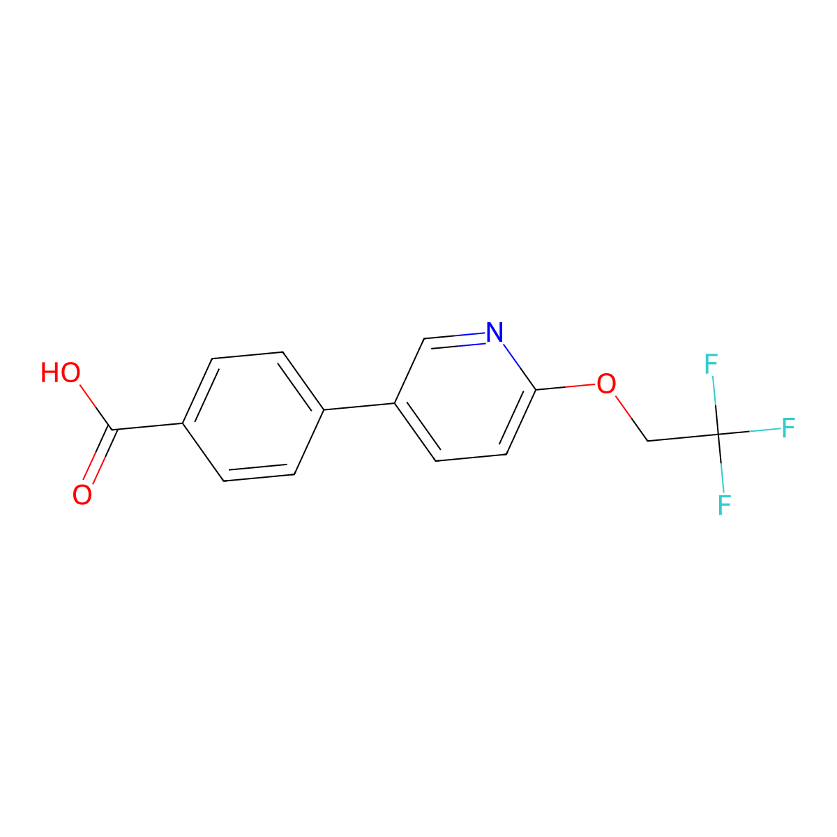 4-[6-(2,2,2-Trifluoroethoxy)-3-pyridinyl]benzoic acid molecular structure, CAS 2375105-73-8
