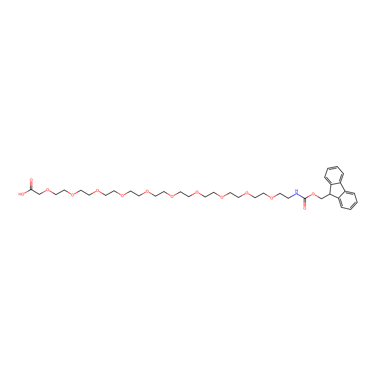 Fmoc-NH-peg10-CH2cooh molecular structure, CAS 2375105-88-5