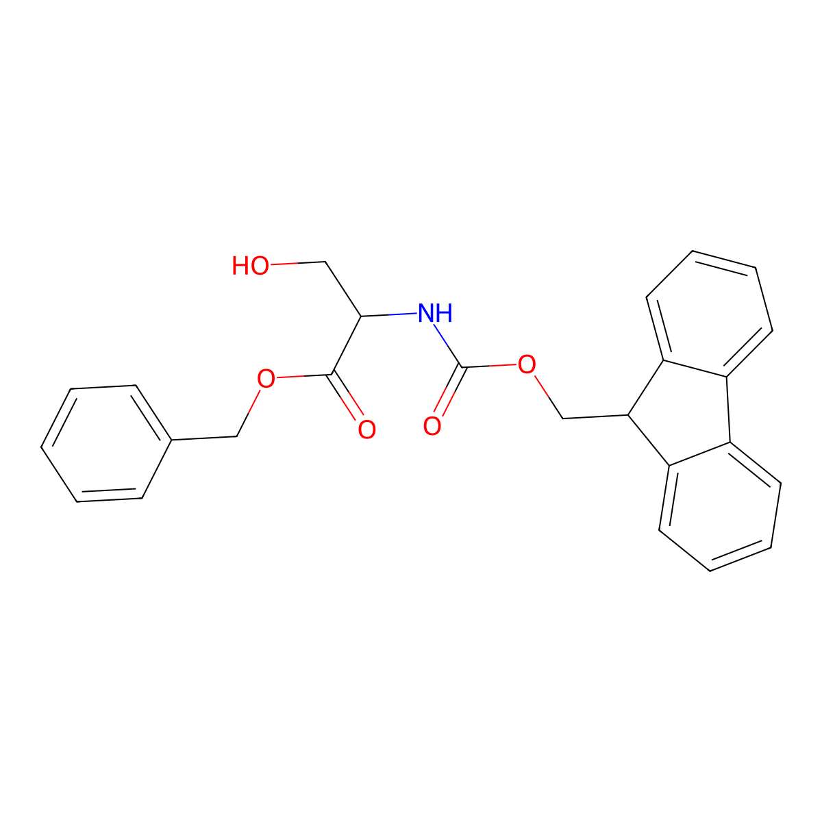Benzyl 2-((((9H-fluoren-9-yl)methoxy)carbonyl)amino)-3-hydroxypropanoate molecular structure, CAS 2375143-38-5