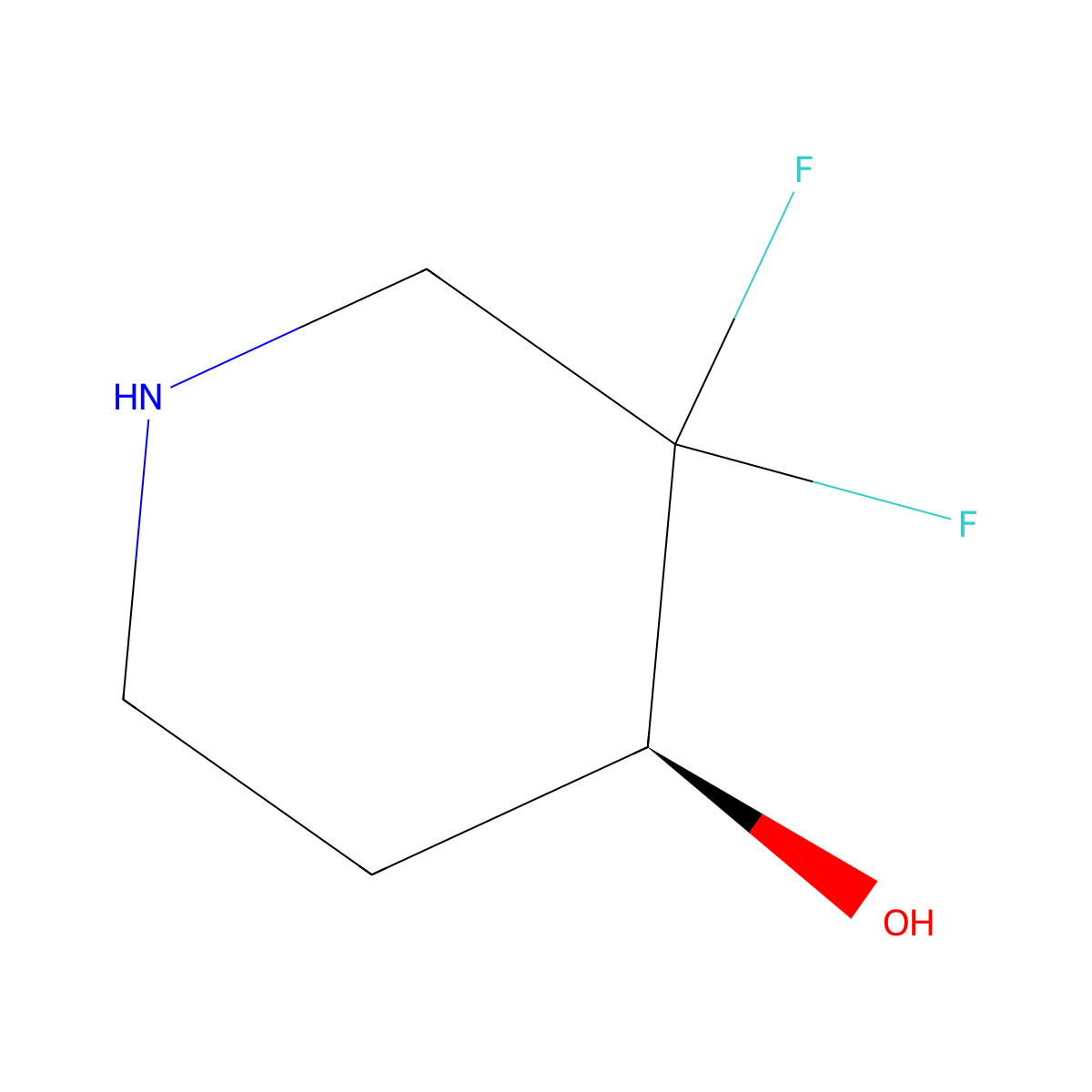 (S)-3,3-Difluoropiperidin-4-ol molecular structure, CAS 2375164-94-4