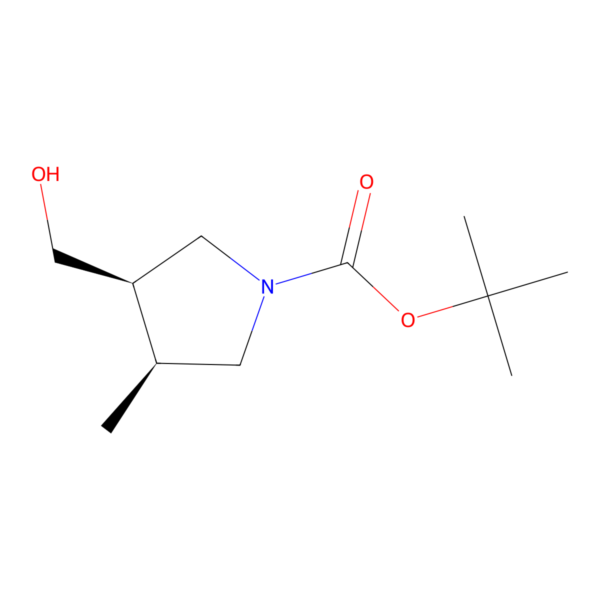 tert-Butyl (3R,4S)-3-(hydroxymethyl)-4-methylpyrrolidine-1-carboxylate molecular structure, CAS 2375165-28-7