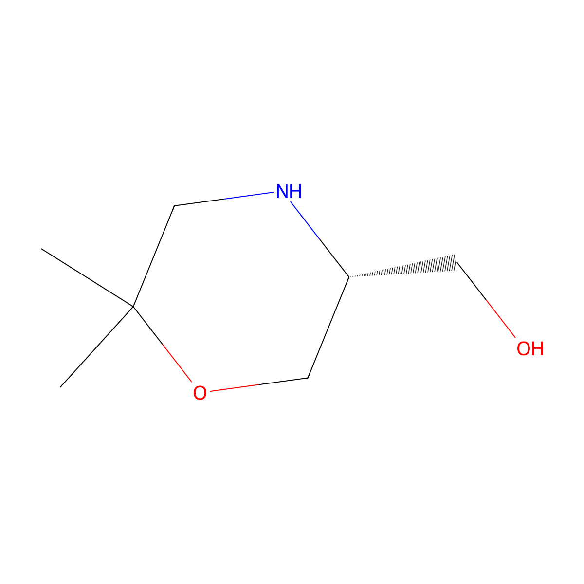 (R)-(6,6-Dimethylmorpholin-3-yl)methanol molecular structure, CAS 2375165-31-2