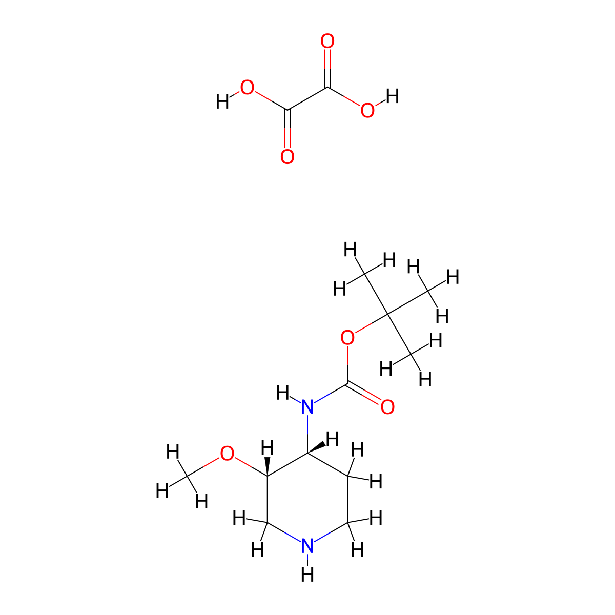 (3S,4R)-4-(Boc-amino)-3-methoxypiperidine oxalate molecular structure, CAS 2375165-43-6