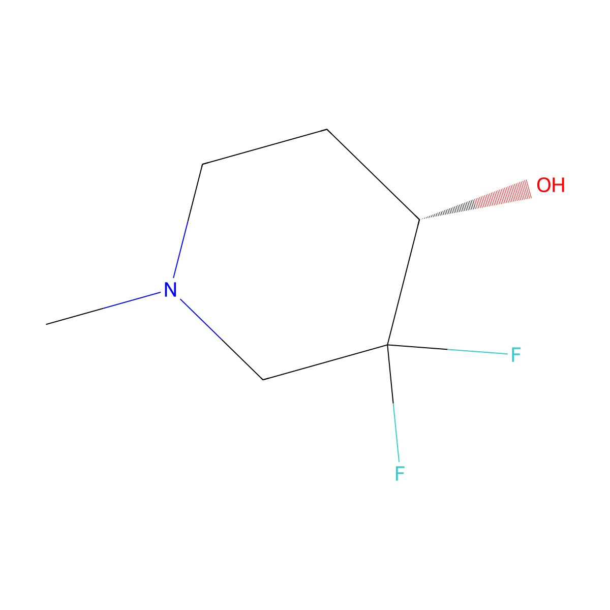 (S)-3,3-Difluoro-1-methylpiperidin-4-ol molecular structure, CAS 2375165-68-5