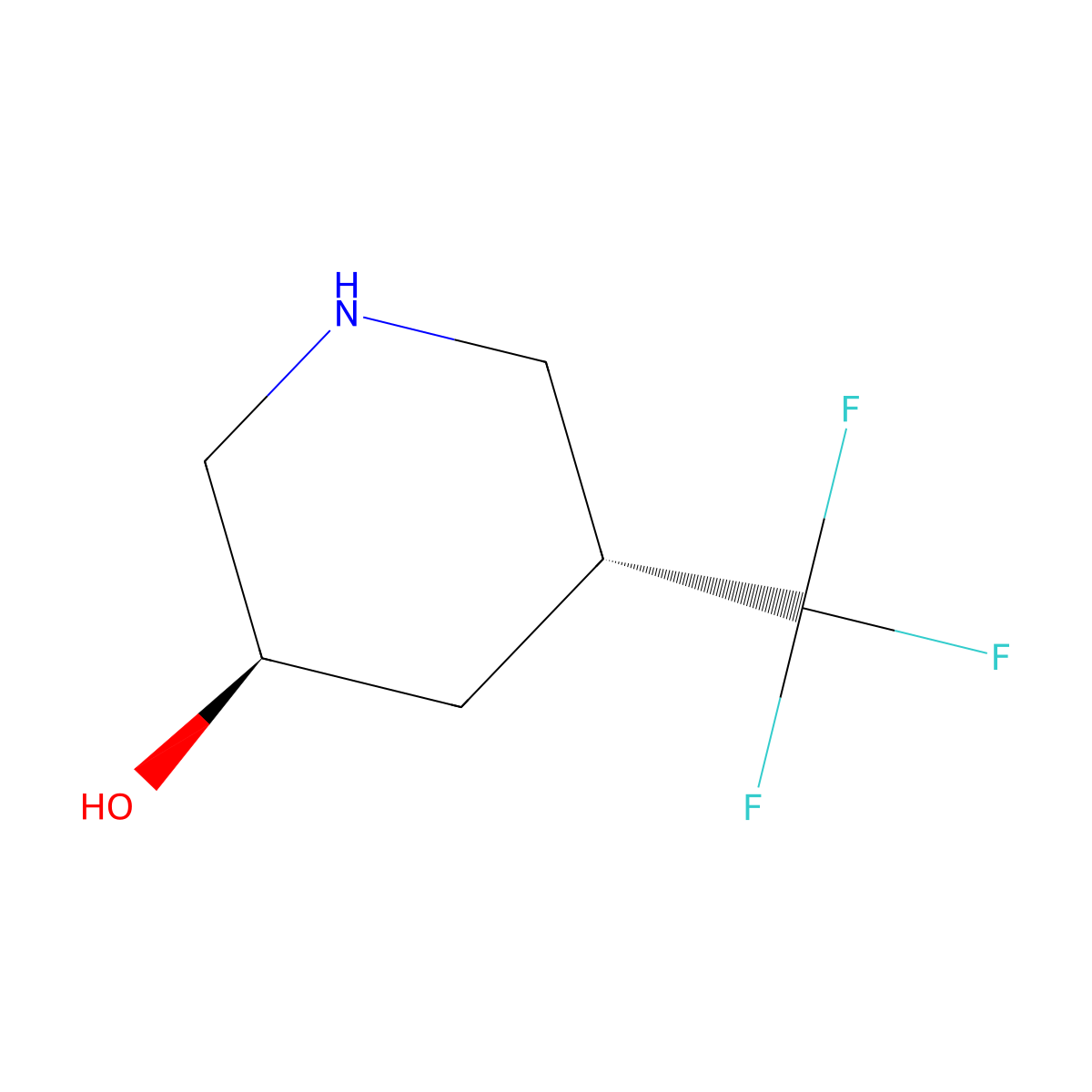 (3R,5R)-5-(Trifluoromethyl)piperidin-3-ol molecular structure, CAS 2375165-70-9