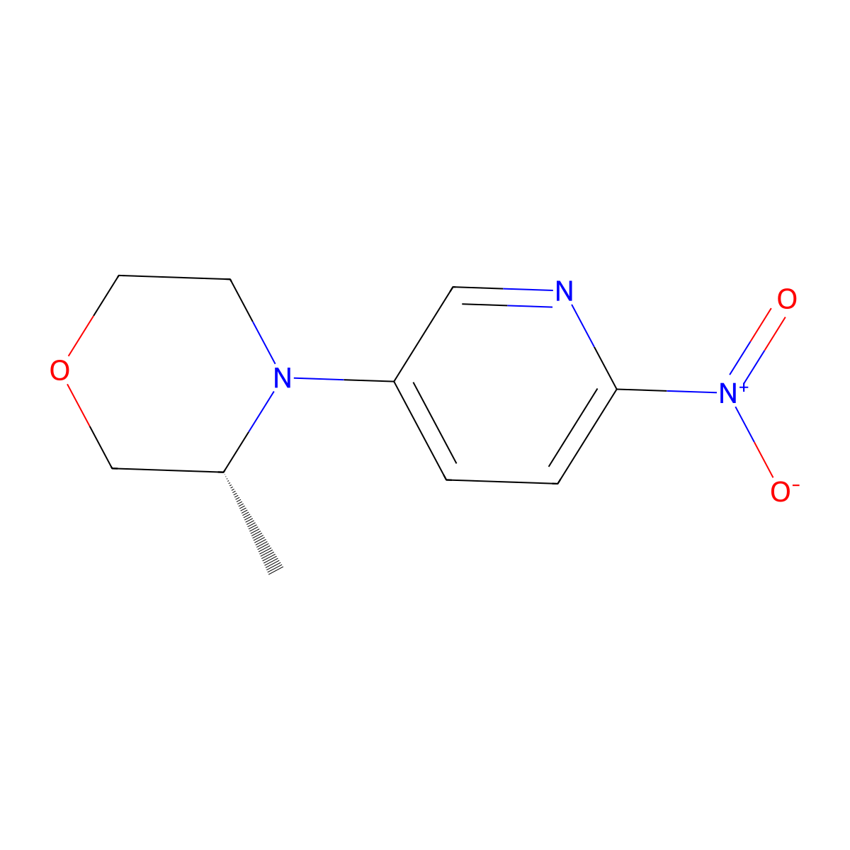 (3R)-3-methyl-4-(6-nitro-3-pyridyl)morpholine molecular structure, CAS 2375165-76-5