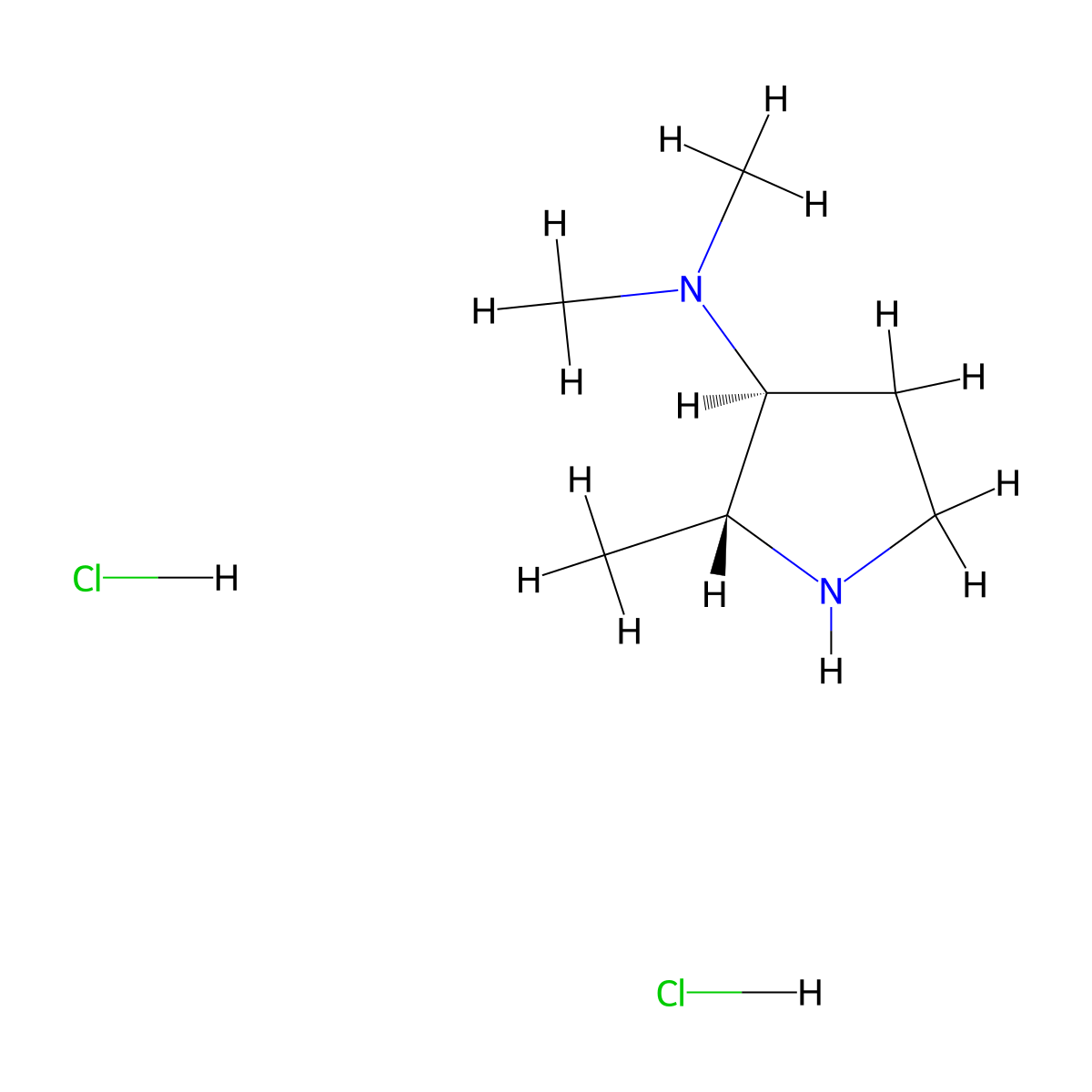 (2R,3S)-N,N,2-trimethylpyrrolidin-3-amine;dihydrochloride molecular structure, CAS 2375165-80-1