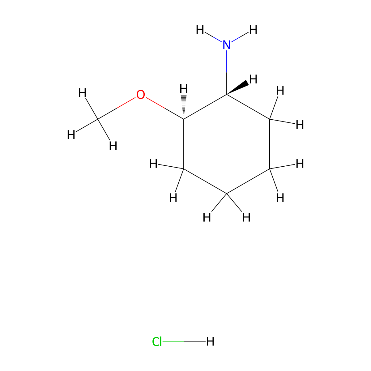 (1R,2R)-2-methoxycyclohexanamine;hydrochloride molecular structure, CAS 2375165-94-7